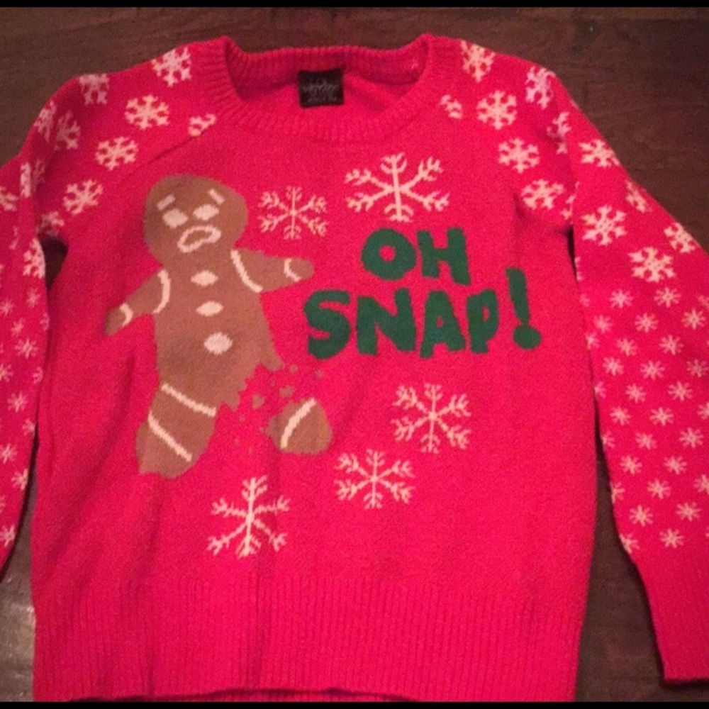 Red oh snap ugly Christmas sweater